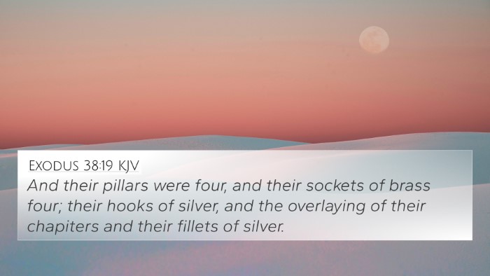 Exodus 38:19 KJV 4K Wallpaper - And their pillars were four, and their sockets of - 4K Wallpaper Bible Verse
