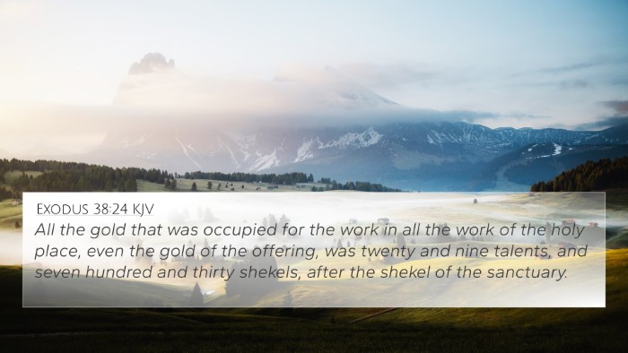 Exodus 38:24 KJV 4K Wallpaper - All the gold that was occupied for the work in - 4K Wallpaper Bible Verse