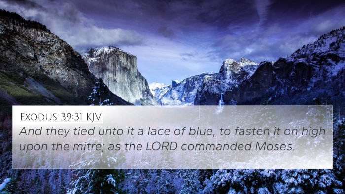 Exodus 39:31 KJV 4K Wallpaper - And they tied unto it a lace of blue, to fasten - 4K Wallpaper Bible Verse