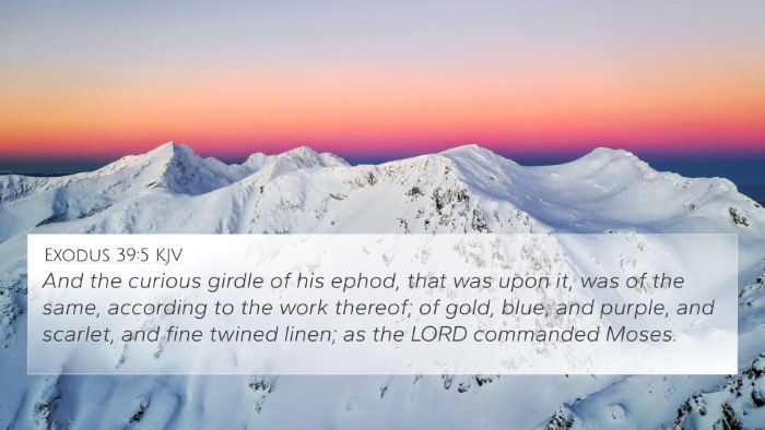 Exodus 39:5 KJV 4K Wallpaper - And the curious girdle of his ephod, that was - 4K Wallpaper Bible Verse