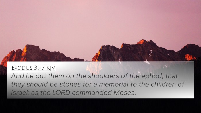 Exodus 39:7 KJV 4K Wallpaper - And he put them on the shoulders of the ephod, - 4K Wallpaper Bible Verse