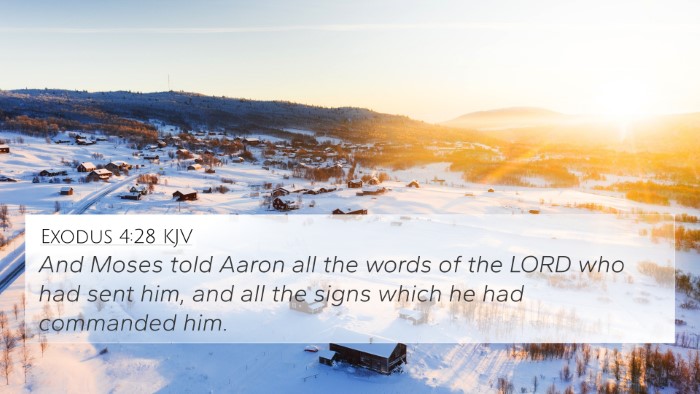 Exodus 4:28 KJV 4K Wallpaper - And Moses told Aaron all the words of the LORD - 4K Wallpaper Bible Verse