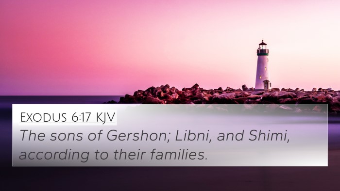Exodus 6:17 KJV 4K Wallpaper - The sons of Gershon; Libni, and Shimi, according - 4K Wallpaper Bible Verse