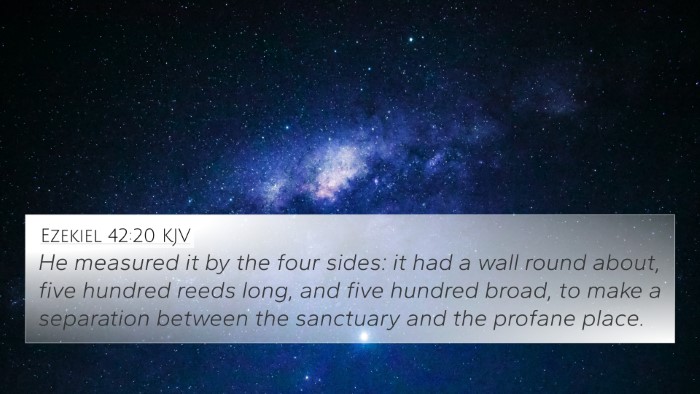 Ezekiel 42:20 KJV 4K Wallpaper - He measured it by the four sides: it had a wall - 4K Wallpaper Bible Verse