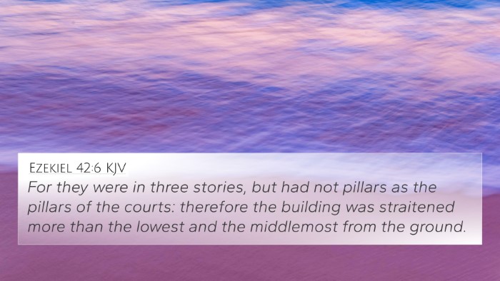 Ezekiel 42:6 KJV 4K Wallpaper - For they were in three stories, but had not - 4K Wallpaper Bible Verse