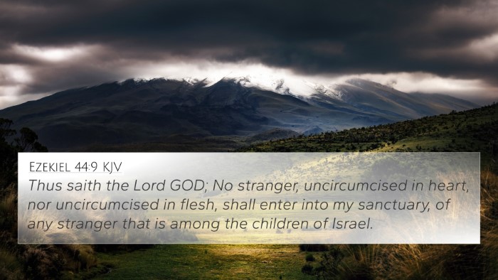 Ezekiel 44:9 KJV Bible Verse Image