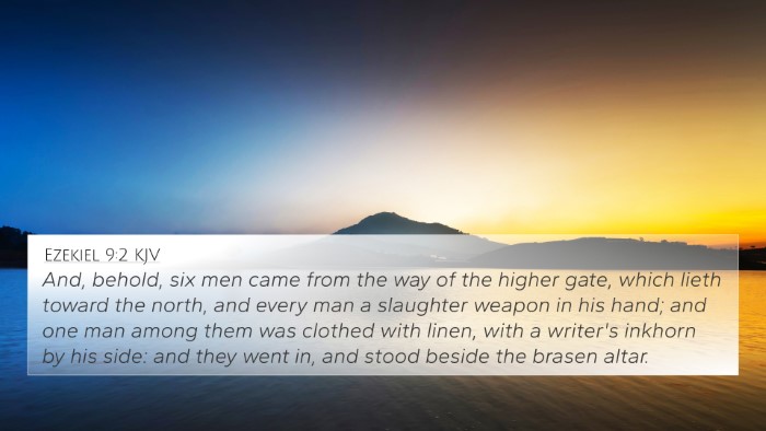 Ezekiel 9:2 KJV Bible Verse Image