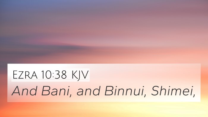 Ezra 10:38 KJV 4K Wallpaper - And Bani, and Binnui, - 4K Wallpaper Bible Verse