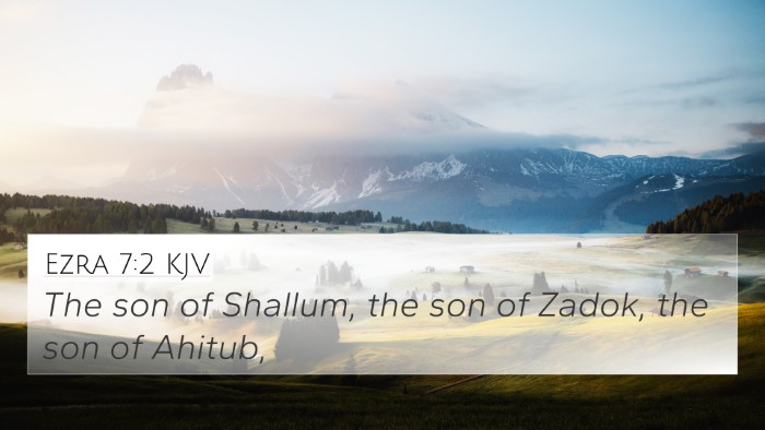 Ezra 7:2 KJV 4K Wallpaper - The son of Shallum, the son of Zadok, the son of - 4K Wallpaper Bible Verse
