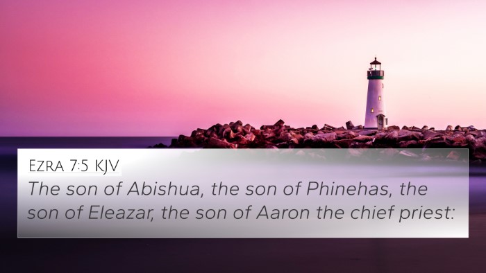 Ezra 7:5 KJV 4K Wallpaper - The son of Abishua, the son of Phinehas, the son - 4K Wallpaper Bible Verse