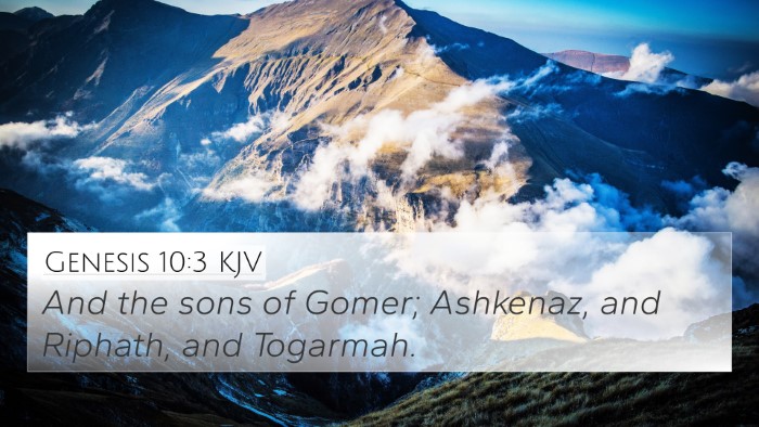 Genesis 10:3 KJV 4K Wallpaper - And the sons of Gomer; Ashkenaz, and Riphath, and - 4K Wallpaper Bible Verse