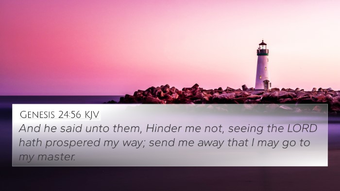Genesis 24:56 KJV Bible Verse Image