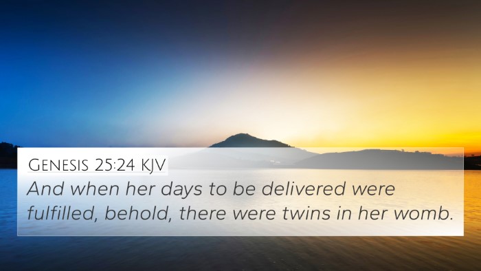 Genesis 25:24 KJV Bible Verse Image