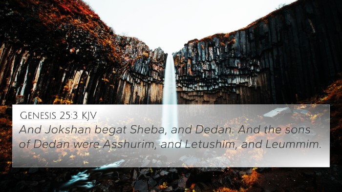 Genesis 25:3 KJV Bible Verse Image