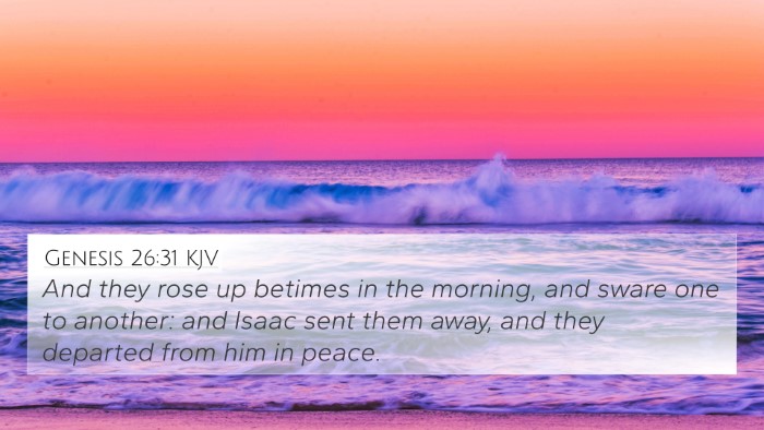 Genesis 26:31 KJV 4K Wallpaper - And they rose up betimes in the morning, and - 4K Wallpaper Bible Verse