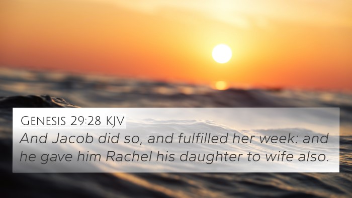 Genesis 29:28 KJV Bible Verse Image