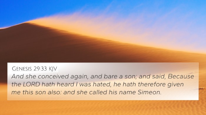 Genesis 29:33 KJV Bible Verse Image