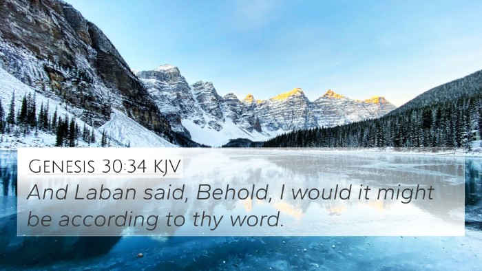 Genesis 30:34 KJV 4K Wallpaper - And Laban said, Behold, I would it might be - 4K Wallpaper Bible Verse