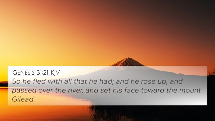 Genesis 31:21 KJV Bible Verse Image