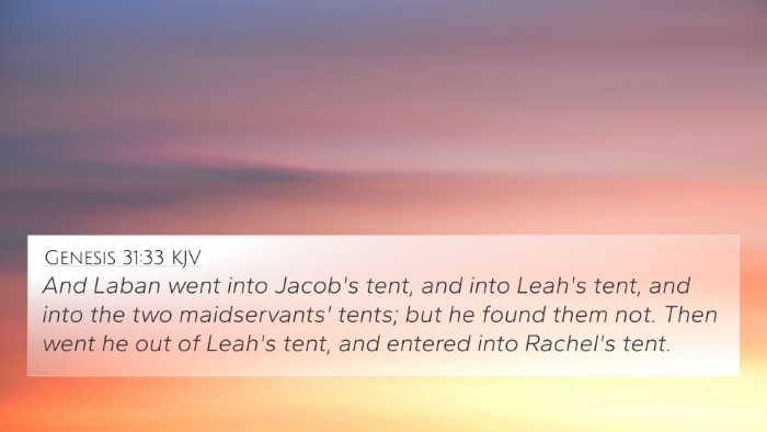 Genesis 31:33 KJV Bible Verse Image