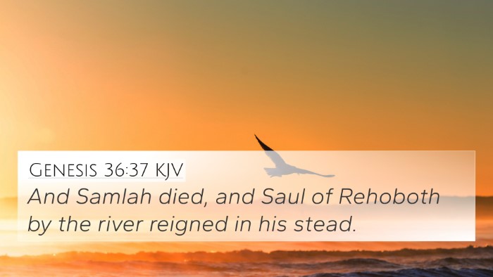 Genesis 36:37 KJV Bible Verse Image