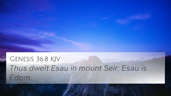 Genesis 36:8 KJV Bible Verse Image