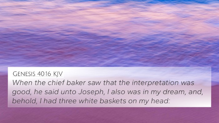 Genesis 40:16 KJV 4K Wallpaper - When the chief baker saw that the interpretation - 4K Wallpaper Bible Verse