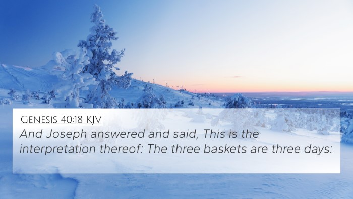 Genesis 40:18 KJV 4K Wallpaper - And Joseph answered and said, This is the - 4K Wallpaper Bible Verse