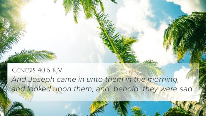 Genesis 40:6 KJV 4K Wallpaper - And Joseph came in unto them in the morning, and - 4K Wallpaper Bible Verse