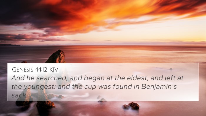 Genesis 44:12 KJV 4K Wallpaper - And he searched, and began at the eldest, and - 4K Wallpaper Bible Verse