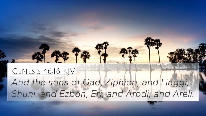 Genesis 46:16 KJV Bible Verse Image