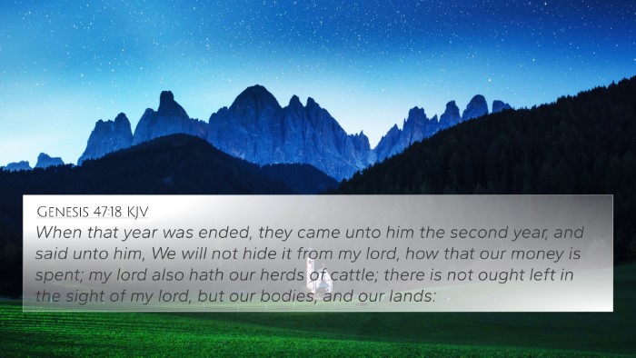 Genesis 47:18 KJV Bible Verse Image
