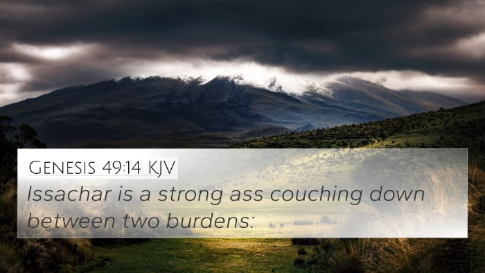 Genesis 49:14 KJV Bible Verse Image
