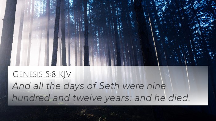 Genesis 5:8 KJV 4K Wallpaper - And all the days of Seth were nine hundred and - 4K Wallpaper Bible Verse