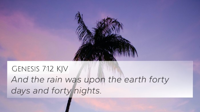 Genesis 7:12 KJV Bible Verse Image