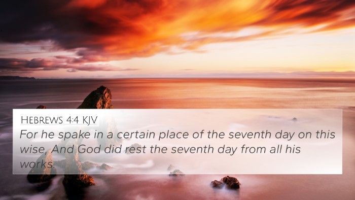 Hebrews 4:4 KJV Bible Verse Image