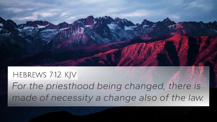 Hebrews 7:12 KJV 4K Wallpaper - For the priesthood being changed, there is made - 4K Wallpaper Bible Verse