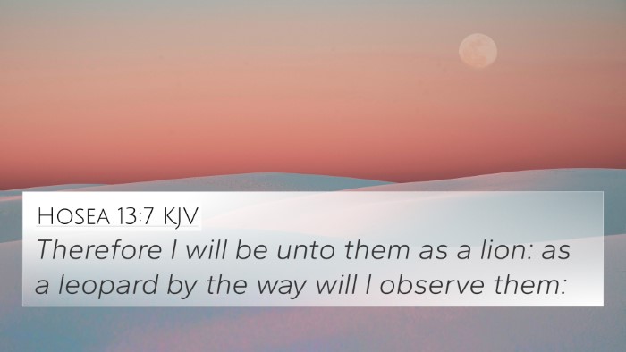 Hosea 13:7 KJV Bible Verse Image