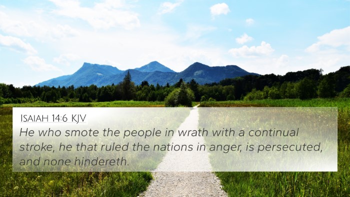 Isaiah 14:6 KJV Bible Verse Image