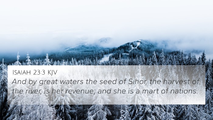 Isaiah 23:3 KJV 4K Wallpaper - And by great waters the seed of Sihor, the - 4K Wallpaper Bible Verse