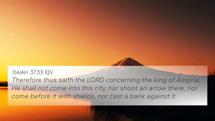 Isaiah 37:33 KJV Bible Verse Image