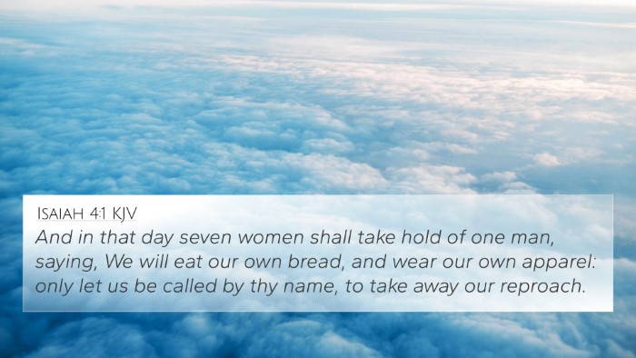 Isaiah 4:1 KJV Bible Verse Image