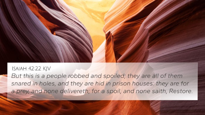 Isaiah 42:22 KJV Bible Verse Image
