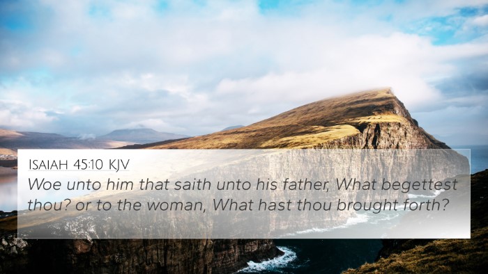 Isaiah 45:10 KJV 4K Wallpaper - Woe unto him that saith unto his father, What - 4K Wallpaper Bible Verse