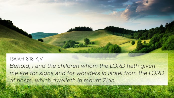 Isaiah 8:18 KJV Bible Verse Image