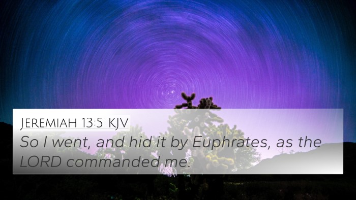 Jeremiah 13:5 KJV 4K Wallpaper - So I went, and hid it by Euphrates, as the LORD - 4K Wallpaper Bible Verse