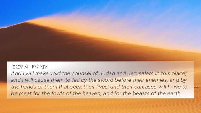 Jeremiah 19:7 KJV 4K Wallpaper - And I will make void the counsel of Judah and - 4K Wallpaper Bible Verse