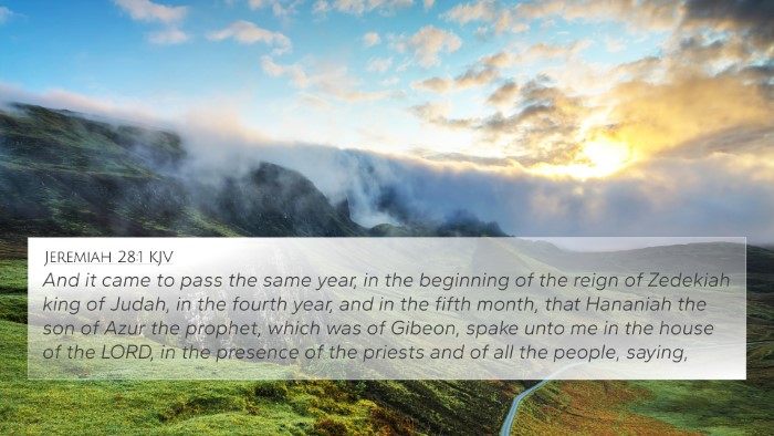 Jeremiah 28:1 KJV Bible Verse Image