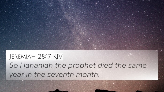 Jeremiah 28:17 KJV 4K Wallpaper - So Hananiah the prophet died the same year in the - 4K Wallpaper Bible Verse