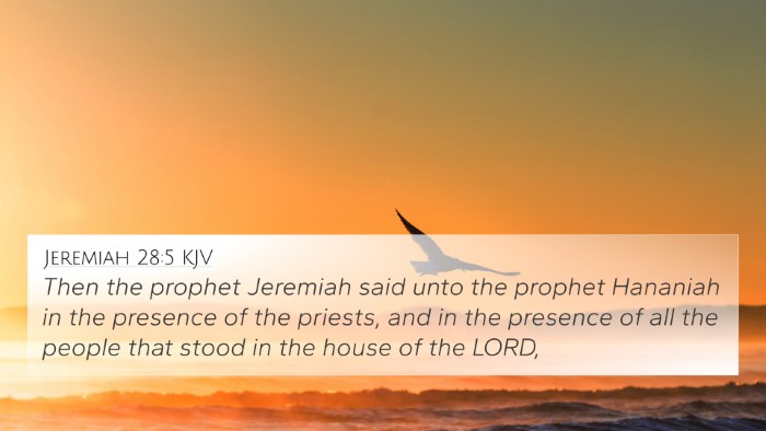 Jeremiah 28:5 KJV 4K Wallpaper - Then the prophet Jeremiah said unto the prophet - 4K Wallpaper Bible Verse